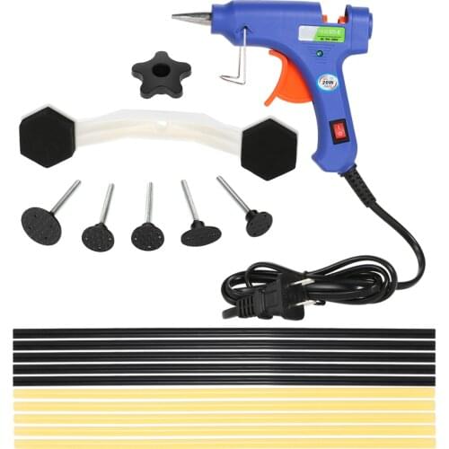 17Pcs Dent Puller Kit with Hot Melt Glue Gun Repair Tools Hot Glue Gun Stick for Car Body Dent Repair
