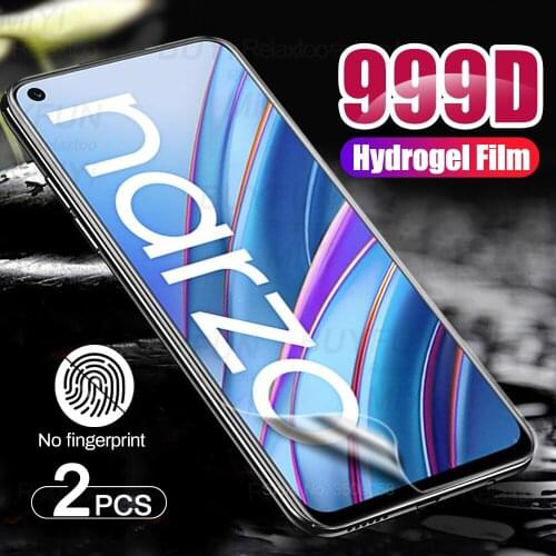 2PCS 999D Soft Hydrogel Film for Realme Narzo 30 4G Screen Protector On Realmy Realmi Narzo30 2021 4G RMX2156 6.5'' Not Glass