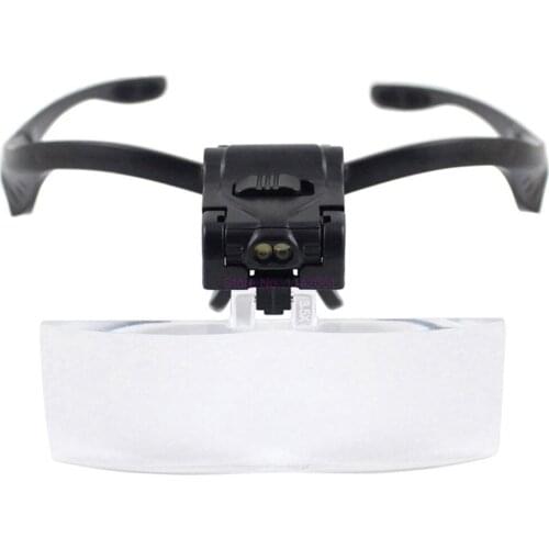 20pcs Magnifier Headband Magnifying Glass Eye 2 LED Light 1.0/1.5/2.0/2.5/3.5X 5PC Glasses Loupe Optical Lens