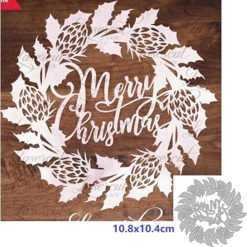 2021 New Year Christmas Dies DIY Metal Cutting Die Scrapbooking Embossed Paper Card Album Craft Template Xmas Stencil For Decor