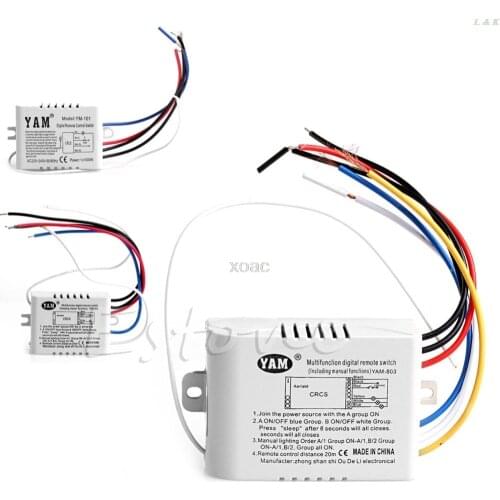220V 1/2/3 Ways Wireless ON/OFF Lamp Remote Control Switch Receiver Transmitter Switch M05 dropship