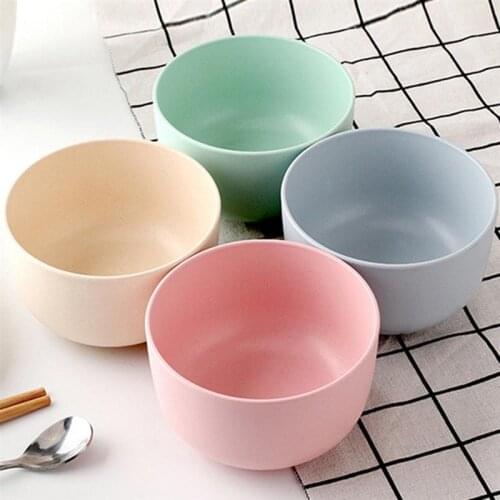 4pcs Bamboo Fiber Rice Bowls Simple Household Bowl Dish Soup Rice Storage Bowl for Women Men kitchen tools