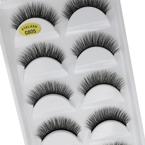 5 pairs 3d mink lashes false eyelashes natural long faux fake lash Handmade mink eyelashes extension makeup Maquiagem faux cils