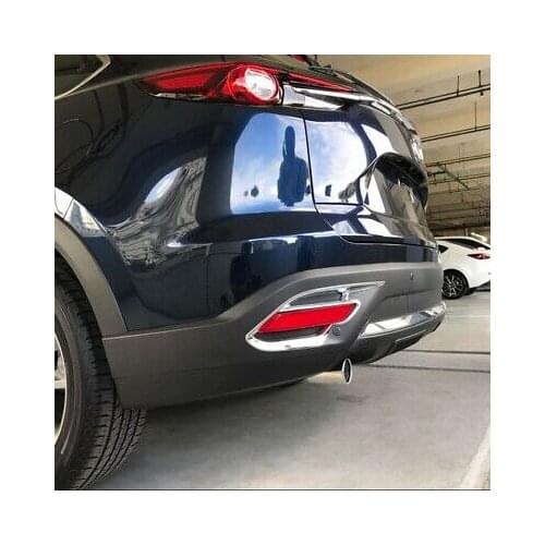 ABS Chrome Rear Fog Light Fog Lamp Cover Trim 2pcs For Mazda CX-9 2017 - 2019