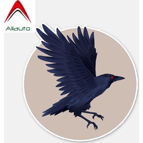 Aliauto Lovely Raven Car Stickers Auto Decor Personalized Vinyl Decals for Renault Peugeot Passat Kia Lada Toyota ,14cm*14cm