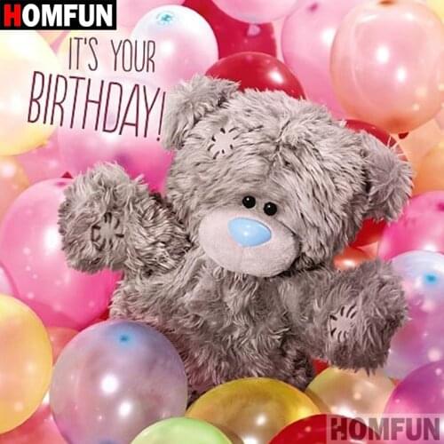 HOMFUN 5D DIY Diamond Painting Full Square/Round Drill "Cartoon bear" 3D Embroidery Cross Stitch gift Home Decor A00475