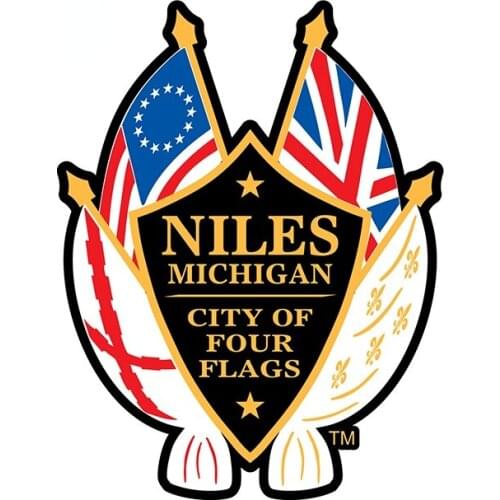 13cm x 7.5cm for Niles Michigan City of Four Flags Car Stickers and Decals Creative Scratch-proof Family Decoration