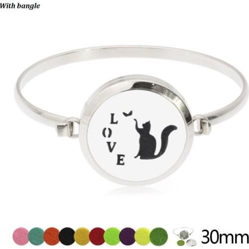 Bangle bracelet for women kids jewelry Stainless Steel Diffuser locket twist screw Perfume aroma essential oil free 10pads gift