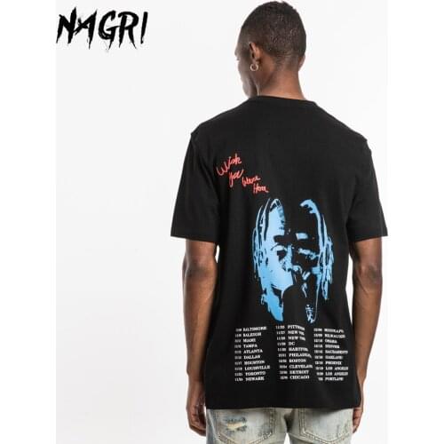NAGRI Hip Hop Casual Men T Shirt Travis Scott ASTROWORLD Fashion Letter Print WISH YOU WERE HERE Harajuku T-Shirts Men Tee Tops