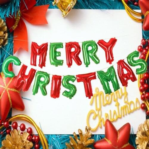 Hot 16 inch Merry Christmas Foil Balloon Rose Gold Navidad Letter Balloon X-mas Party Air Ball Decoration Home Decor Accessory