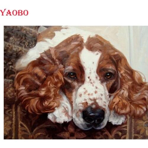 Hot selling Full drill Diamond embroidery English Cocker Spanie 5D DIY diamond Painting Cross Stitch Rhinestone Mosaic Sticker