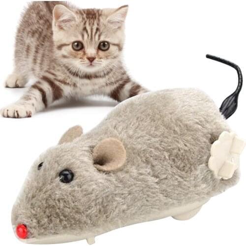 1PCS Cat Mouse Toy Creative Simulation Mouse Wind up Plush Funny Cat Play Toy Pet Interactive Toy Mini Playing Toys For Cats