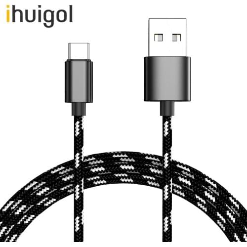 Ihuigol Nylon USB C Cable For Huawei P40 30 Fast Charging Mobile Phone Android Charger Type-C Data Cord For Samsung S10 S9 Plus