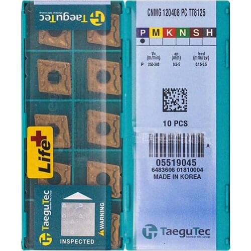 CNMG120408-PC TT8125 100% Original TAEGUTEC carbide insert with the best quality 10pcs/lot free shipping