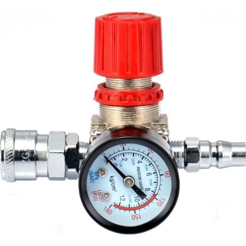 1Pcs Air Compressor Valve 1/4" 180PSI Air Compressor Regulator Pressure Switch Control Valve with Gauges For Lighting Accessory