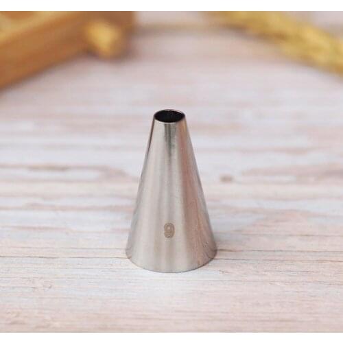 #9 Piping Nozzles Pastry Icing Tips Fondant Cup Cake Chocolate Baking Decorating Tools #9 Round Dot Nozzle Stainless Steel