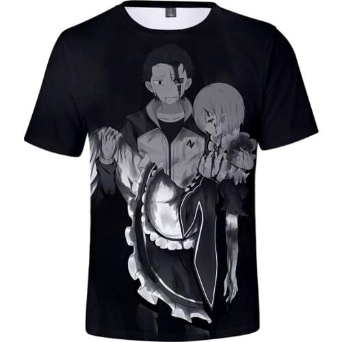 Re:Zero Starting Life in Another World Haori Obi Tee Summer Streewear T Shirt Cosplay 3D Print Short Sleeve T-shirt Unisex Tops