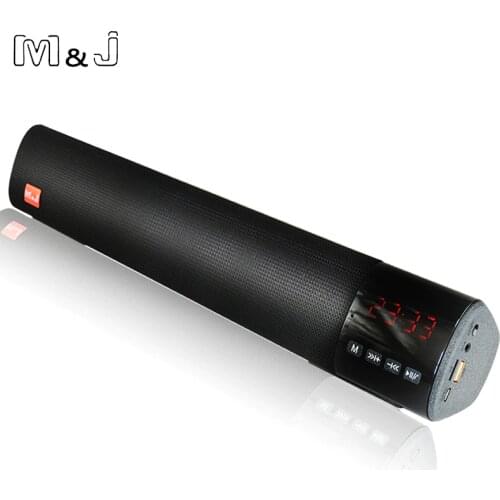 M&J 10W HIFI Portable Wireless Bluetooth Speaker Stereo Soundbar TF FM USB 3D Surround Subwoofer Column for Computer TV Phone