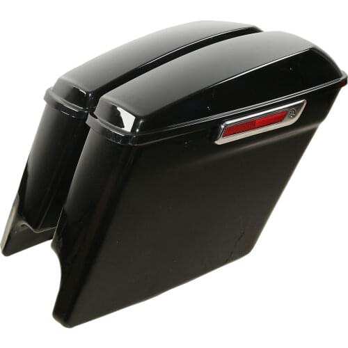 Motorcycle Matte Black 5" Stretched Saddlebags For Harley Touring Road King Road Glide Street Glide 2014-2020