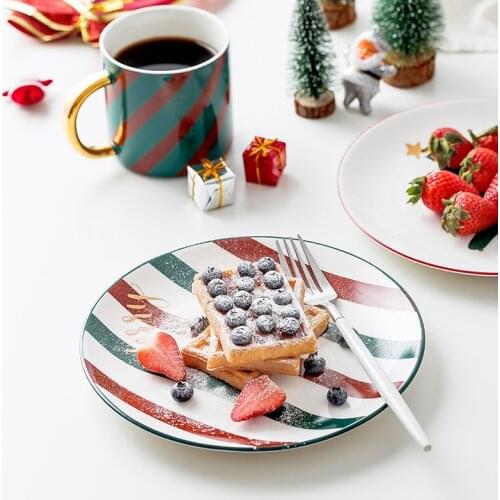 Ceramic plates and bowls set Coffee mug christmas salad sushi dessert plate tableware dinner sets dishes trays decorative