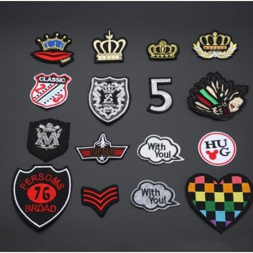Wholesale 40pcs DIY Embroidered Sewing On Patch Iron-On Patch Stickers For Clothes Sewing Fabric Applique Supplies YO29