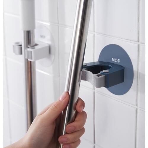 Wall Mounted Mop Organizer Holder Brush Broom Hanger Home Storage Rack Bathroom Suction Hanging Pipe Hooks Household Tools Home