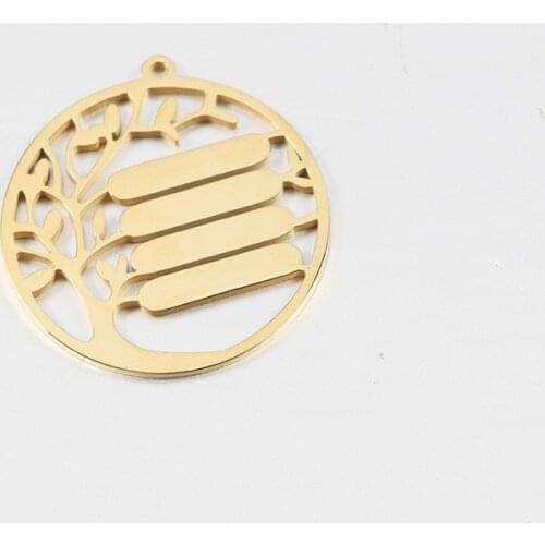 20pcs/Lot Stainless Steel Mirror Polish Hollow Tree Charms Pendants for DIY Jewelry Making Necklace Bracelet 22*24mm