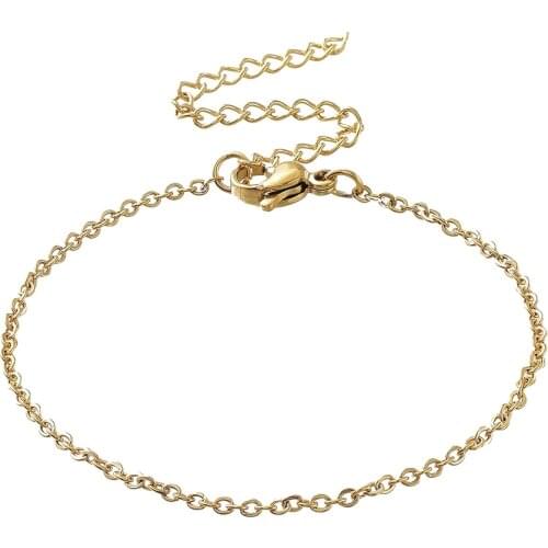 10Pcs Stainless Steel Adjutsable Cable Chain for Jewelry Making DIY Bracelet Anklet Accessories 5-7/8 inch(15cm)