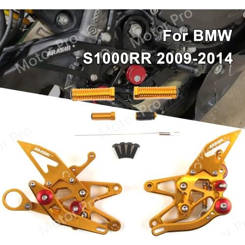 Adjustable Footrests For BMW S1000RR 2009 - 2014 Foot Rests Pegs Rearsets Pedal Gold S 1000 RR S1000 1000RR 2010 2011 2012 2013