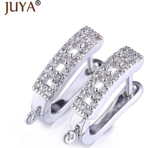 Good Quality Copper Zircon Earring Hooks Gold 4 Colors DIY Findings Earrings Leverback Earwire Fittings Components