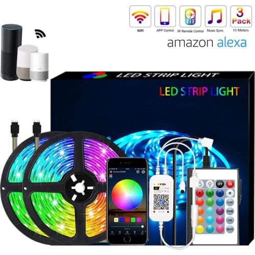 LED Lights Strips WIFI Smart Assistant Control Luces LED RGB 5050 Waterproof Flexible Lamp Tape Diode Decoration BackLight