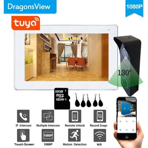 Dragonsview Tuya Smart Video Intercom Wireless Door Phone 1080P HD Video Doorbell with Camera RFID Unlock Record Remote
