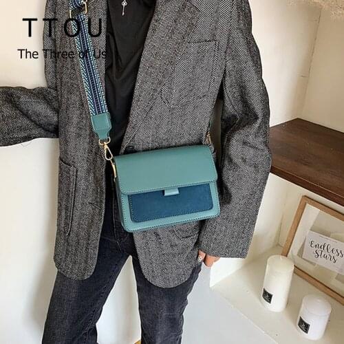 High Quality PU Leather Crossbody Bags For Women Fashion Trendy Female Shoulder Bag Ladies Wide Shoulder Strap Messenger Handbag