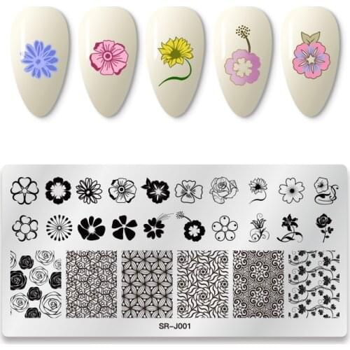 Mtssii 1PC Nail Stamping Plates Flower Nail Template Mandala Maple Leaf Stamp Nail Art Stamp Image Template