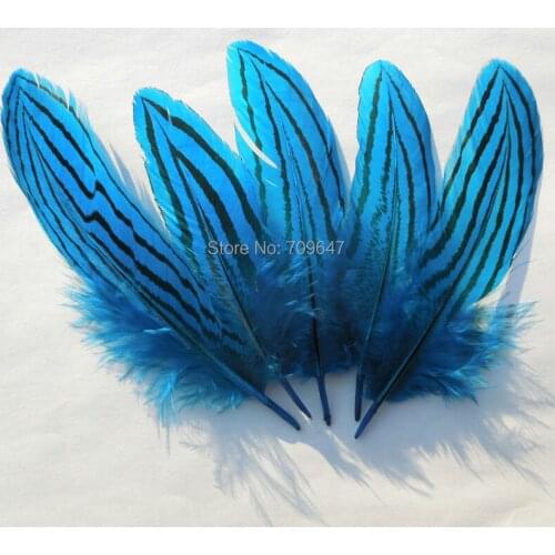 100Pcs/lot!7-10cm Silver Pheasant Feathers Blue Turquoise Color Small Craft Bright Turquoise Feathers for Millinery Supplies