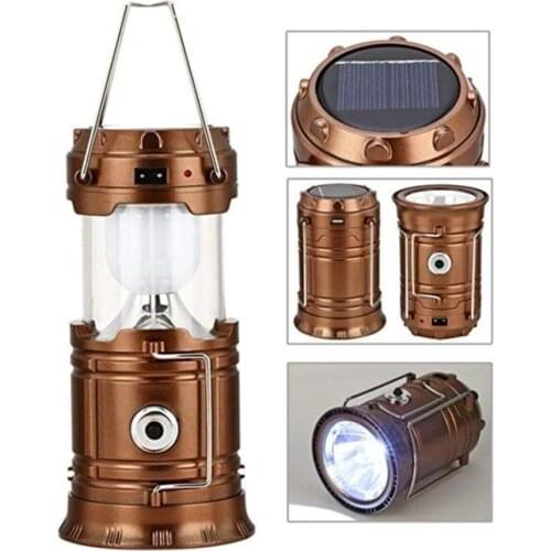 5 multifunctional Solar Powered Camping Flashlight Searchlight Lamp Usb Powerbank Ip-5800t