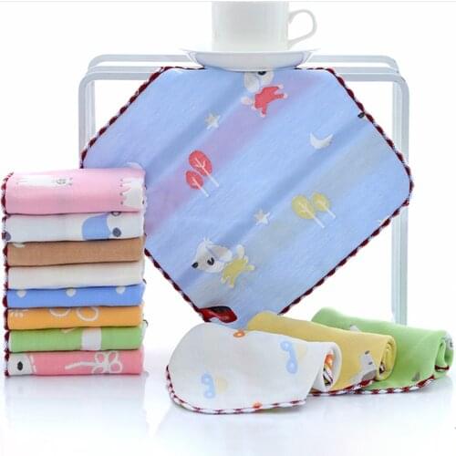 6 Layers Cotton Baby Towel Cartoon Bear Baby Washcloth Handkerchief Kids Feeding Wipe Cloth Towel
