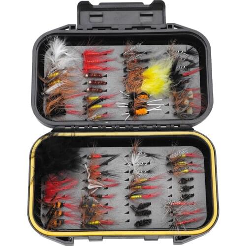 72pcs New Multi-Color PVC Fly Fishing Lure Handmade Flies Fishing Tackle Fly Box Bionic Fly Hook Bait
