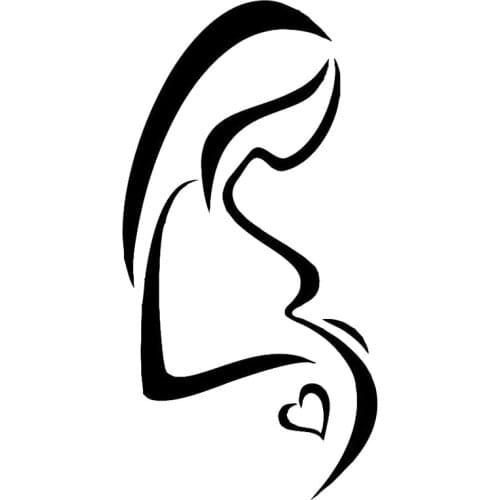 8.1cm*16cm Pregnancy Pregnant Mother Fashion Car Sticker Car Styling Vinyl Black wall sticker