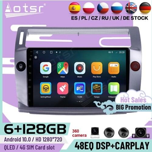 1 Din Carplay Car Stereo For Citroen C4 C-Triomphe C-Quatre 2004 2005 2006 2007 2008 2009 2010 2011 2012 2013 2014 GPS Head Unit