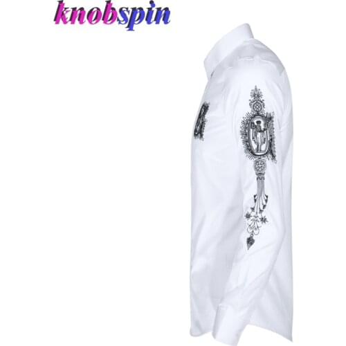 Brand Business male dress shirt Casual slim Printed Camisas Full sleeve Anti-Wrinkle clothes male Solid Cotton Shirts