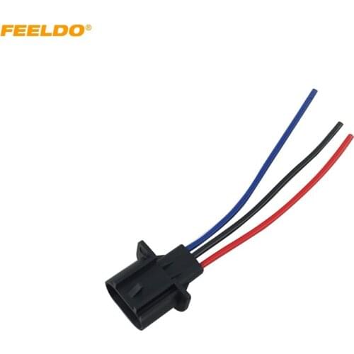FEELDO 2pcs H13 Male Plastic Socket Case for Auto Halogen LED Headlamp Holder Connector Wire #HQ5456