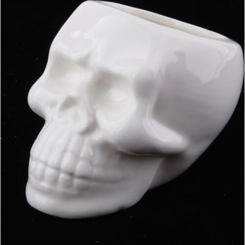 Artificial Ceramic Skull Head Flower Pot Plant Bowl Container Garden Planter