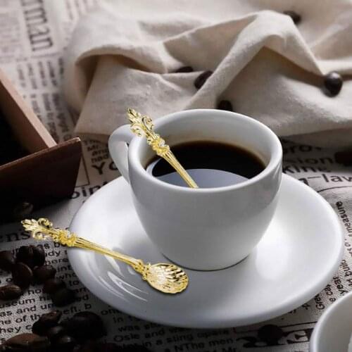 Iris Retro Coffee Spoon Ice Cream Dessert Spoon Arabic Style Zinc Alloy Coffee Tea Mixing Spoon Kitchen Gadgets Table Decoration