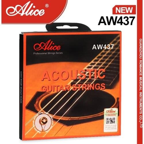 Alice AW437 Acoustic Guitar String Set, Plated High-Carbon Steel Plain String, 90/10 Bronze Winding, (New Multipolymer) Coating