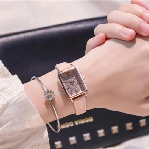 Square Watch Female Student Light Luxury Niche Retro Female Watch Simple Temperament Quartz Watch