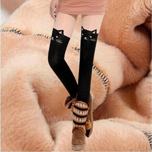 YSDNCHI Thick Leggings Elastic Velvet Legging Winter Woman Lovely Cute 3D Cartoon Printed Leggins Warm Girl Sexy Pants