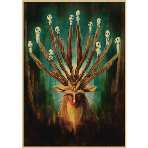 Lot style Choose Japanese anime Mononoke Hime Miyazaki Hayao Vintage Anime Art print Silk poster Home Wall Decor