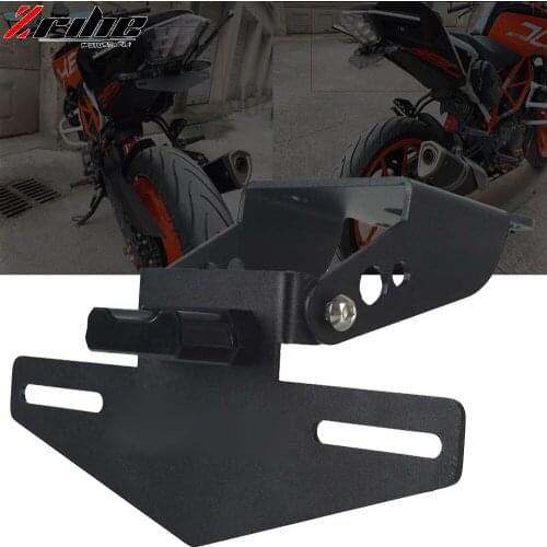 Motorcycle Rear License Plate Tail Frame Holder Bracket with LED Light for 125 250 390 200 2017 2018 2019 2020 2021