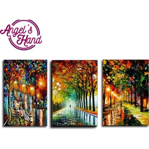 3 Pieces Diamond Embroidery Full Square 5D DIY Diamond Painting Abstract Landscape,Cross Stitch kits,Mosaic,new year decoration